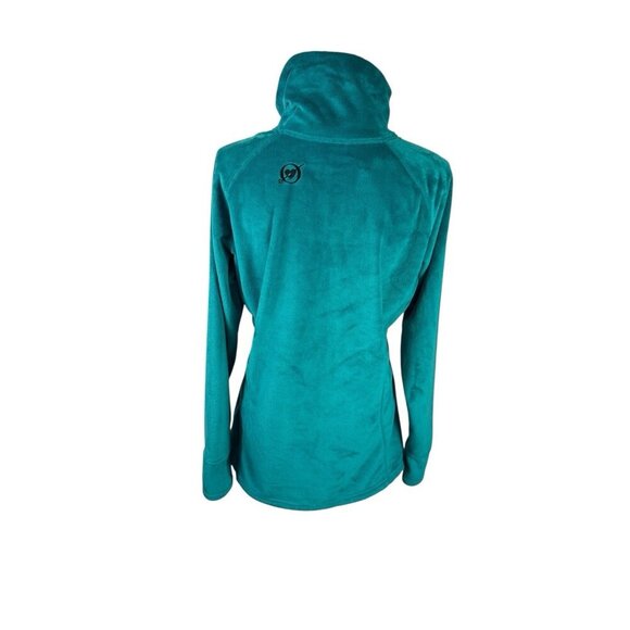 Obermeyer Women's L 1/4 Zip Pullover Jacket Lightweight Fleece Teal EUC - Picture 3 of 13